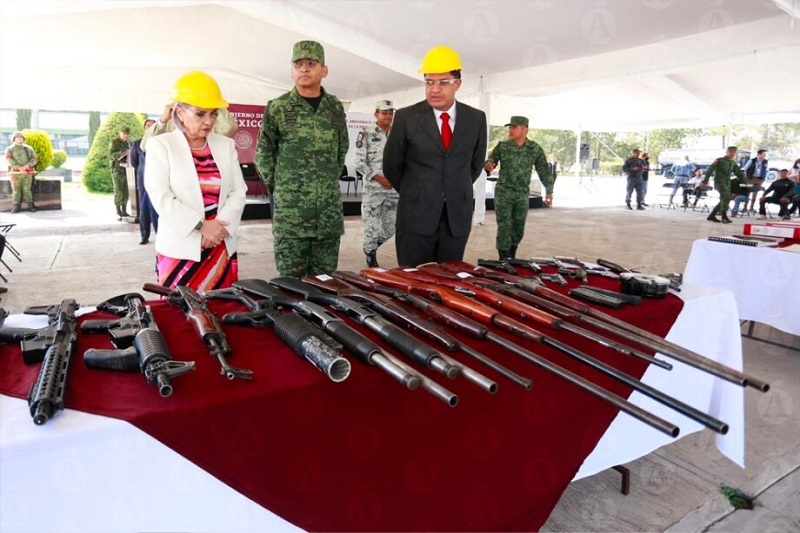 La SEDENA Destruyo 179 Armas de Fuego . 35 Cortas y 44 Largas y 2 Mil 638 Cartuchos Utiles