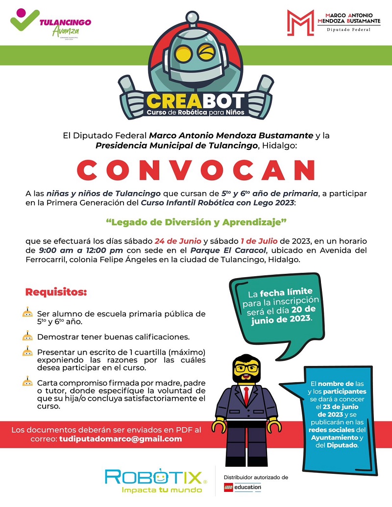 Niños de 5to y 6to Grado de Primaria Participarán en El Curso de Robótica Lego Education