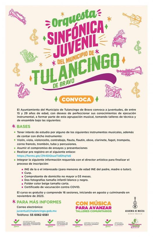 Convocan a Jóvenes a Formar Parte de La Orquesta Sinfónica Juvenil de Tulancingo