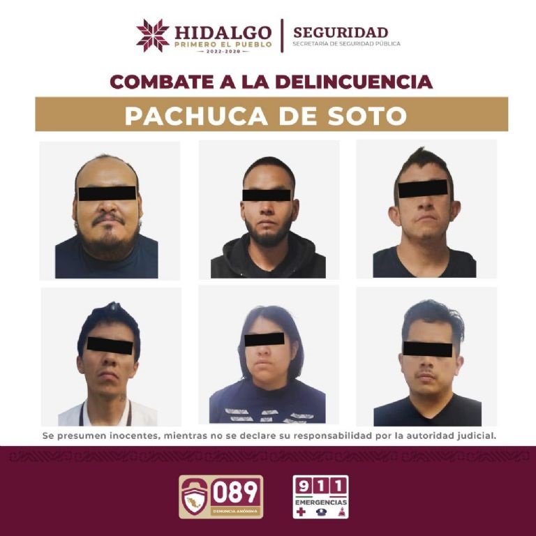 Agentes de la SSPEH Aseguraron a 6 Falsos Policías, Luego de una Alerta  y en  un Operativo  Recuperaron el Botín