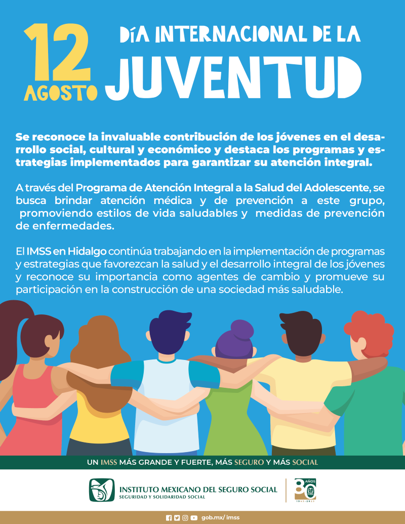 Impulsa IMSS Hidalgo Autocuidado de La Salud en Jóvenes en Día Internacional de la Juventud