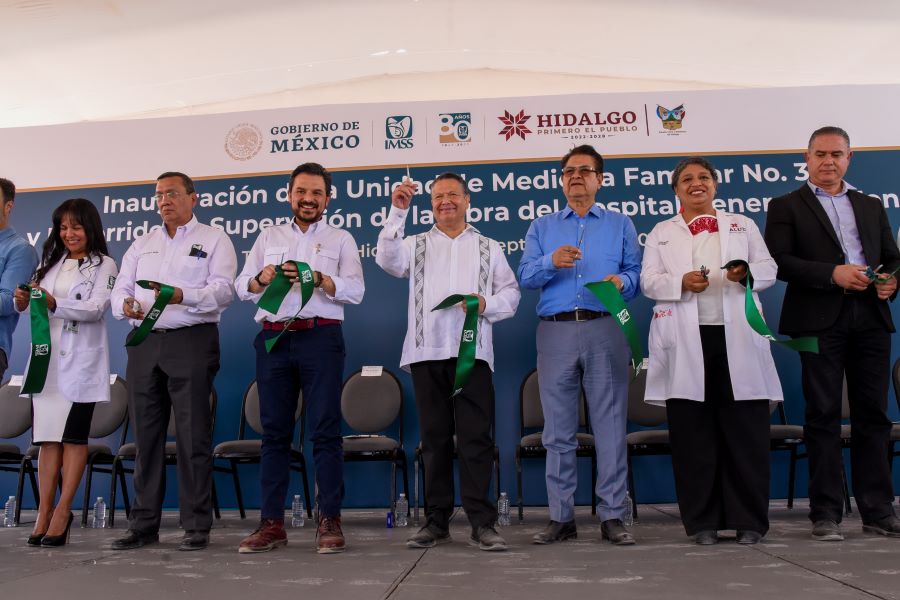 Tras las inundaciones del Río Tula en septiembre de 2021, el IMSS Inaugura la UMF No. 37, en Tlaxcoapan