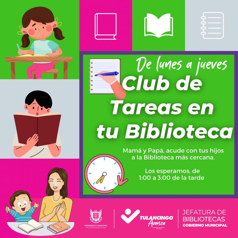 Inician Club de Tareas en Las Bibliotecas de Tulancingo