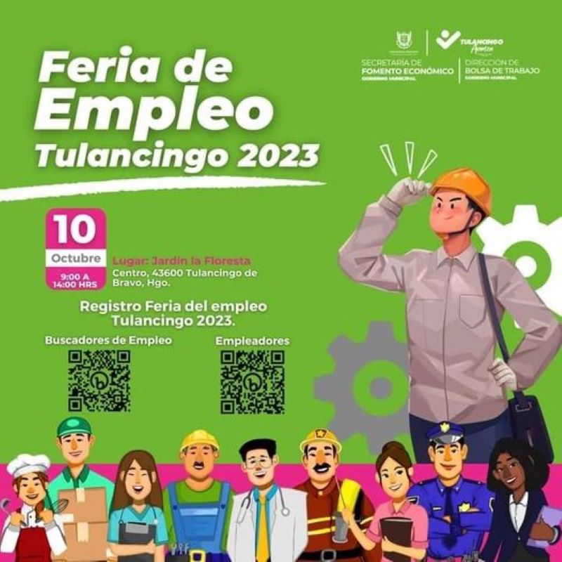 Feria del Empleo 2023 en Tulancingo, Martes 10 de Octubre en .-   La Floresta