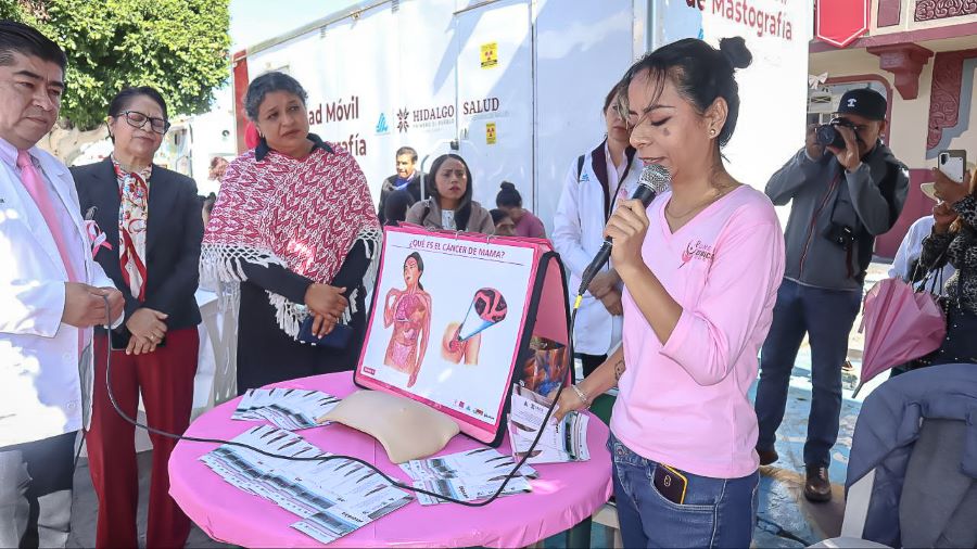Mes Rosa en la Región del Valle del Mezquital Fija Una  Meta,  Realizar Cerca de 9 Mil Mastografías en lo Que Resta del Año