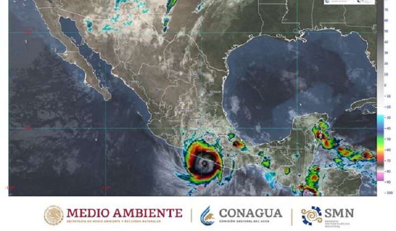Esta noche Otis se Intensificó a Huracán Categoría 5 Frente a Las Costas de Guerrero