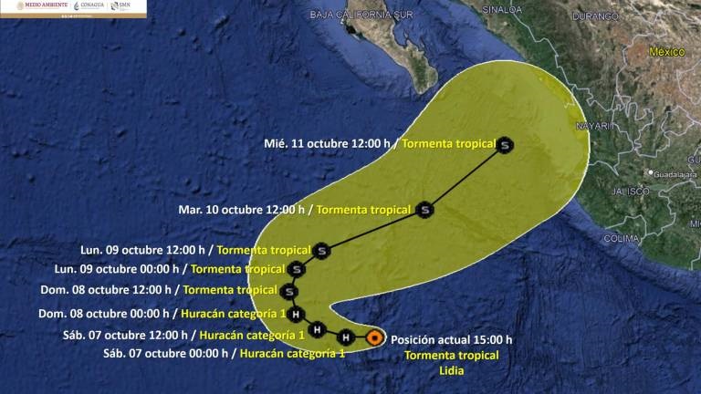 La Tormenta Tropical “Lidia” Va Hacia La Costa Mexicana y Podría Convertirse en Huracán Categoría 1 en los Próximos Días