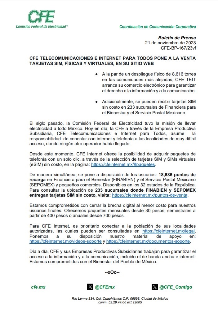 Internet para Todos: ya puedes comprar paquetes de internet y telefonía de CFE