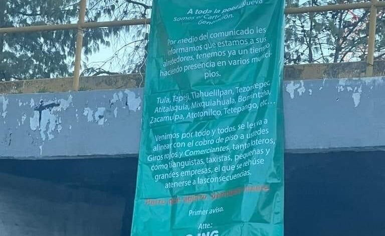 Aparecen Mantas que Amenazan a quien no pague el Derecho de Piso en Comercios y Prestadores de Servicios