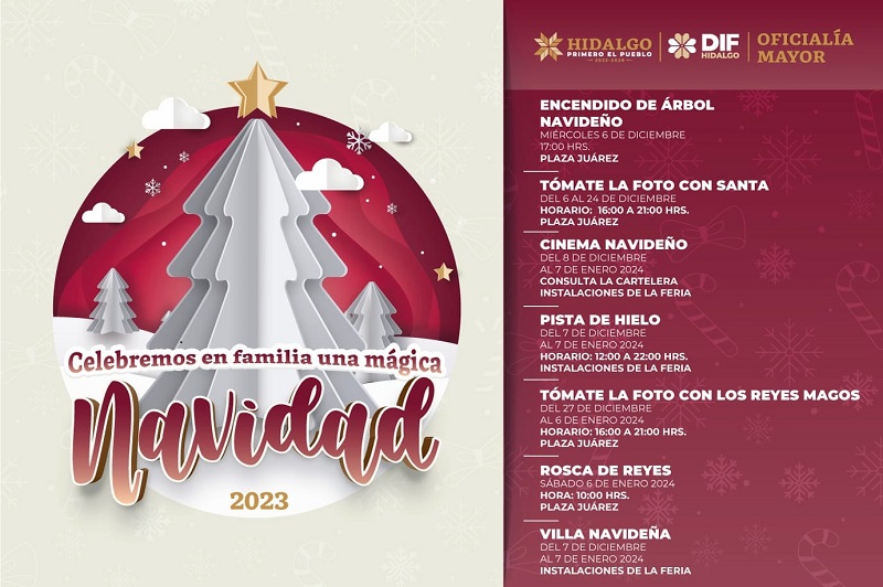 El 6 de Diciembre Inicia “Celebremos en Familia una mágica navidad” con el Encendido del Árbol en Plaza Juárez
