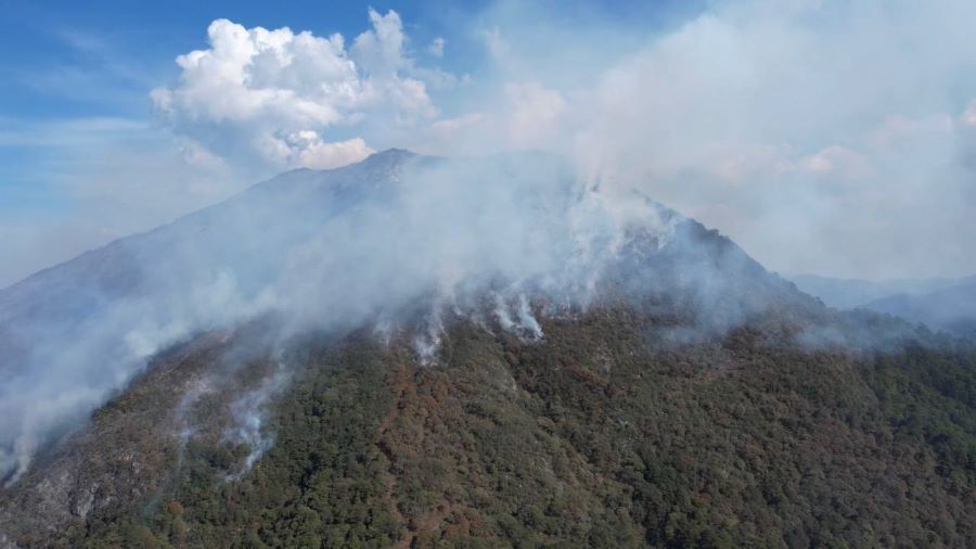Gobierno de Hidalgo Emprendió Acciones Oportunas Para Combatir Incendio Forestal en Los Mármoles