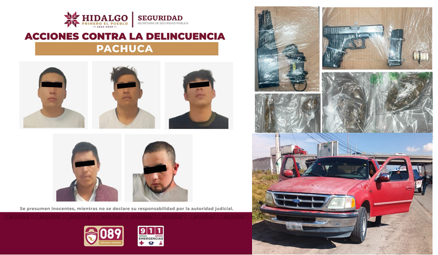 Detiene SSPH a Cinco Personas Vinculadas Con Robos Violentos a Transporte en Carreteras y Abigeato
