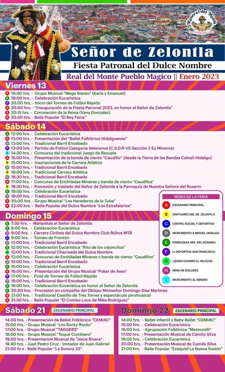 La Fiesta del Dulce Nombre en honor al Señor de Zelontla en Real del Monte del 19 al 28 de enero