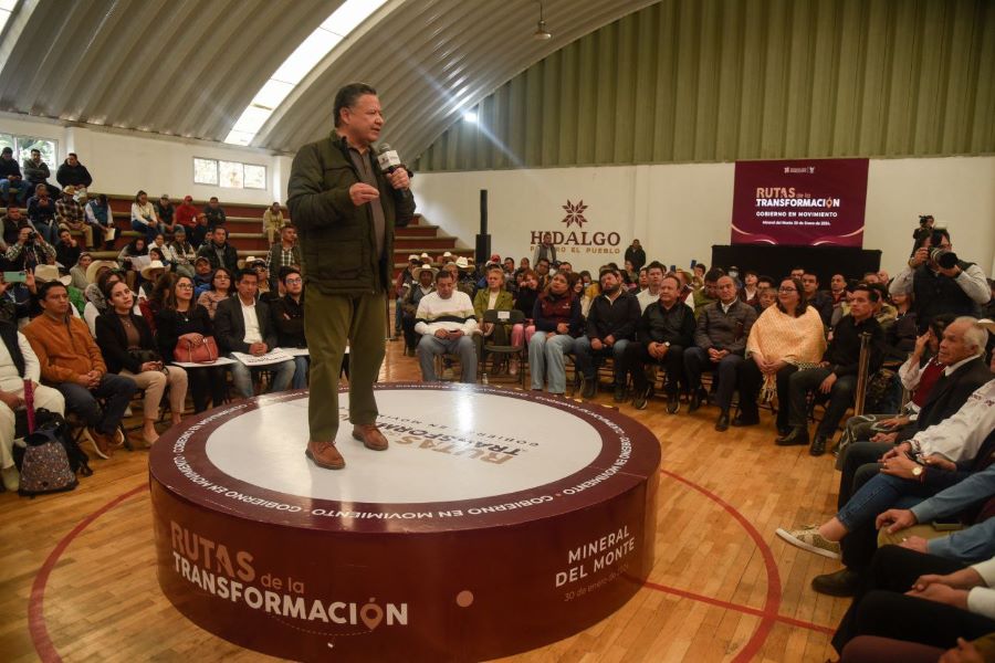 Anuncios de Infraestructura, Proyectos Productivos e Importantes Acciones Para Impulsar la Tradición Cultural de la Región en las Rutas de la Transformación-Gobierno en Movimiento en Mineral de la Reforma