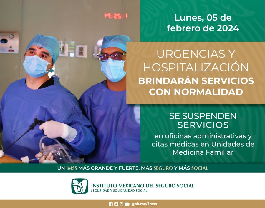 Brinda IMSS Hidalgo Atención Médica Continua y de Urgencias Durante Puente Del 5 de Febrero