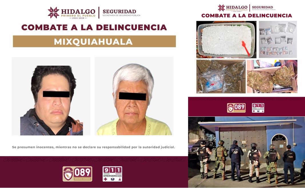 Logra SSPH Decomisos de Drogas en Mixquiahuala y Tulancingo