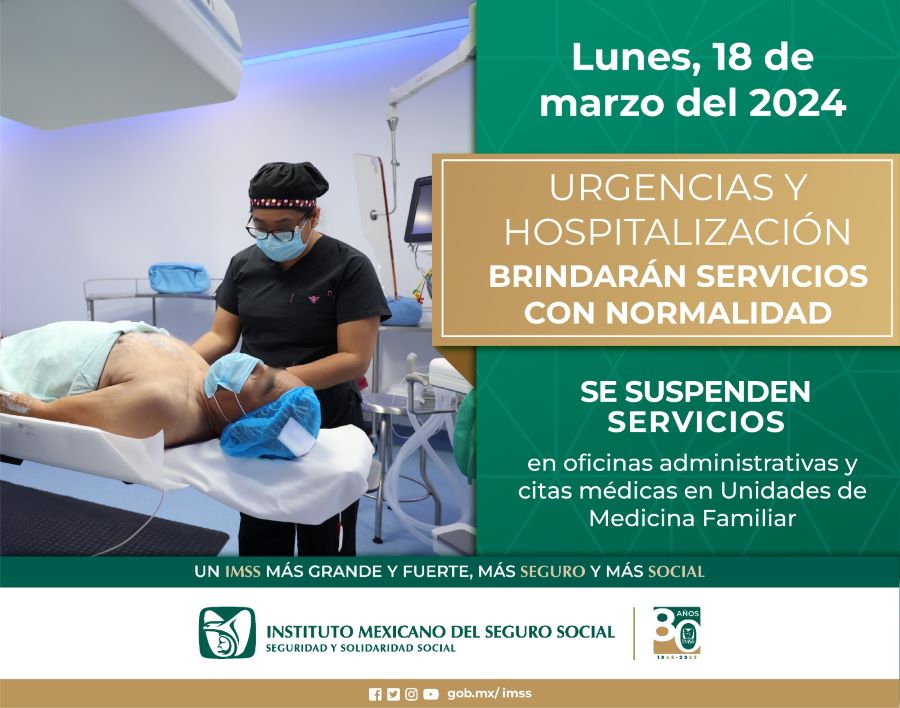 Atiende IMSS Hidalgo Durante Puente del 18 de Marzo en Atención Médica Continua y Urgencias