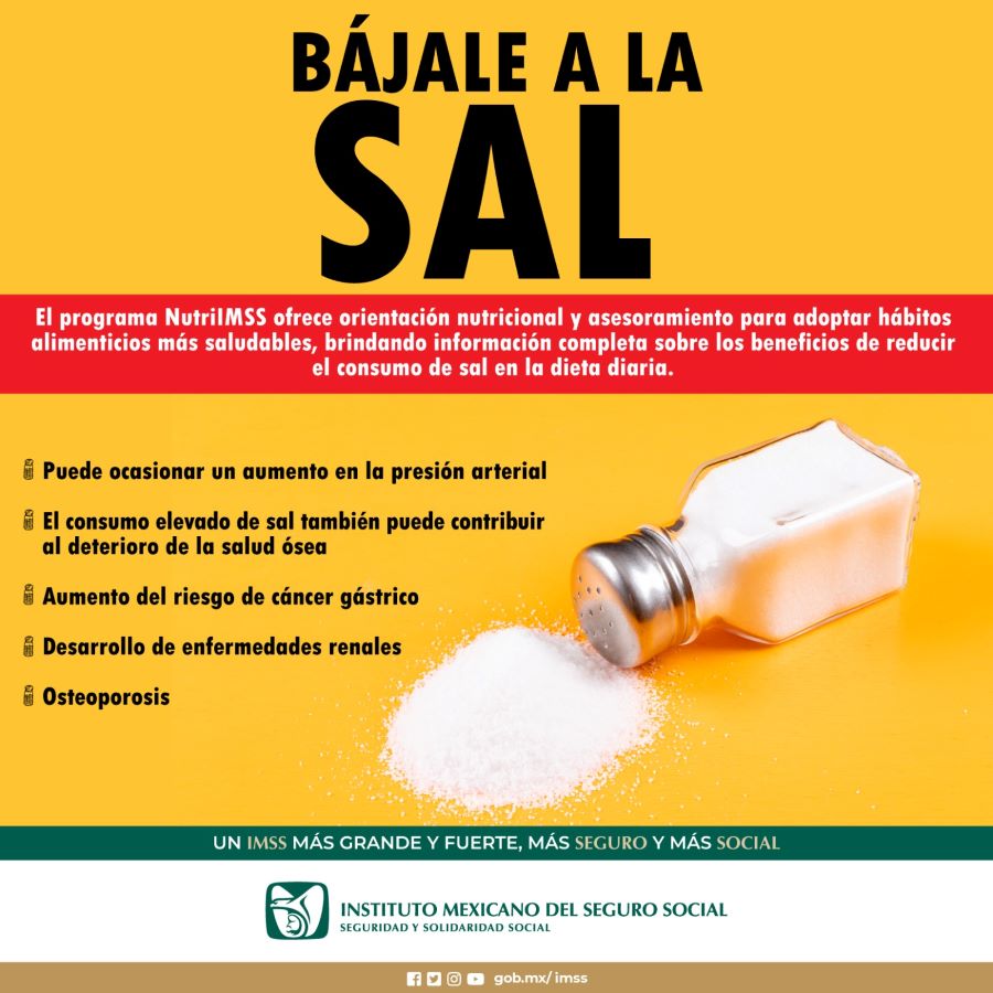 Recomienda IMSS Hidalgo Evitar el Uso Excesivo de Sal en la Comida y Promover Una Alimentación Saludable