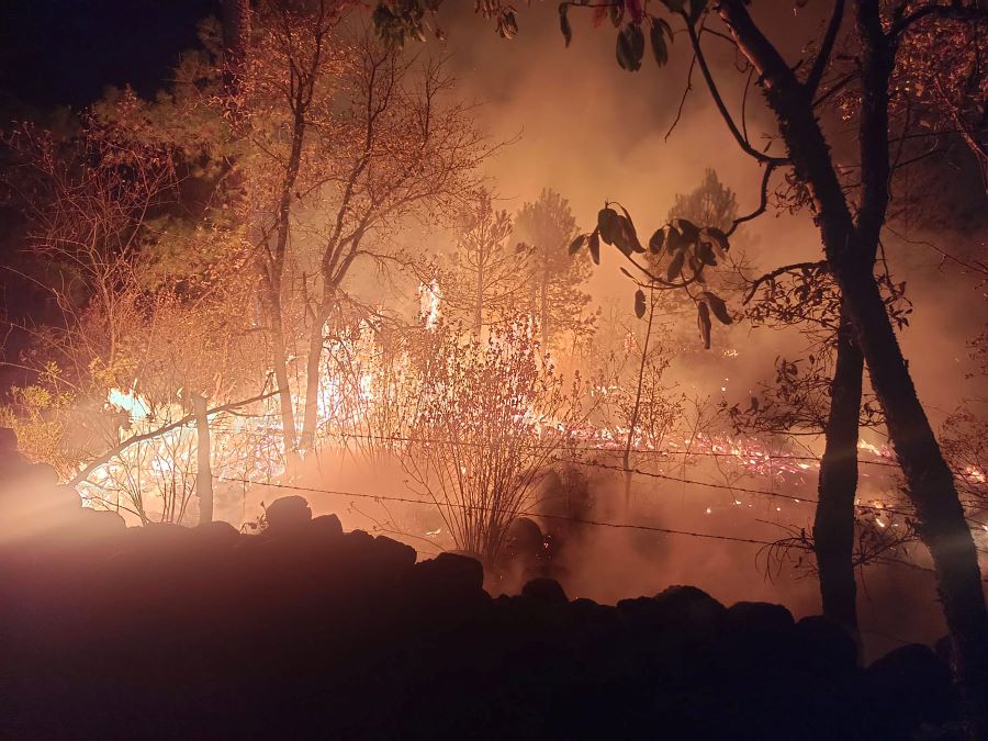 Hidalgo Registra 5 Incendios Activos, 2 Son Relevantes en los Municipios de Juárez Hidalgo y en San Lorenzo Iztacoyotla y en Nicolás Flores