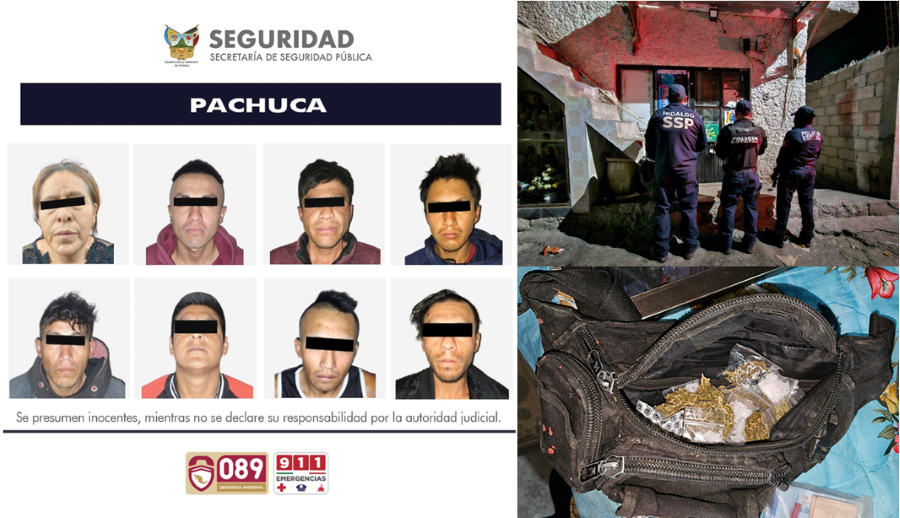 Ubican Punto de Narcomenudeo en Pachuca Detuvieron a Ocho Personas