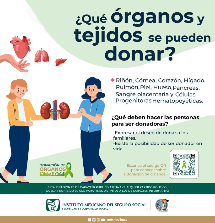 Impulsa IMSS Hidalgo Cultura a Favor de la Donación de Órganos y Tejidos