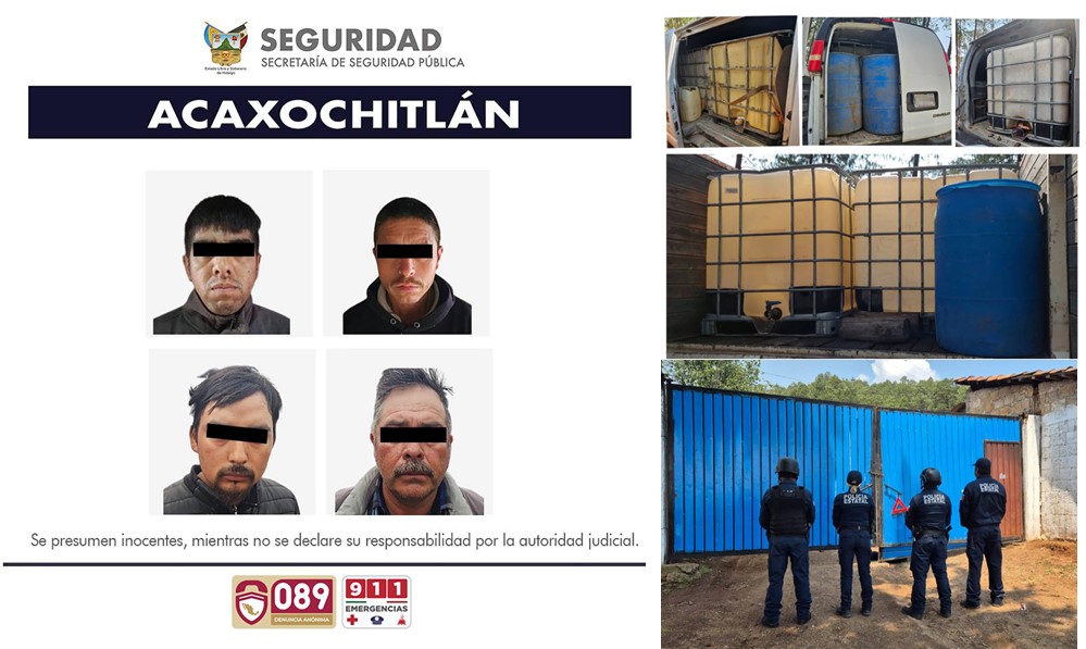 Incautó SSPH 13 camionetas relacionadas con delitos en materia de hidrocarburo, armas y sustancias ilegales