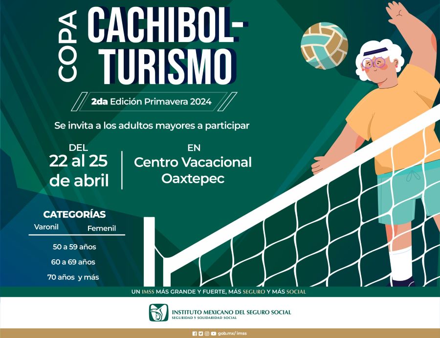 Invita IMSS Hidalgo a Adultos Mayores Para Participar en la Copa Cachibol-Turismo Social 2da Edición Primavera 2024