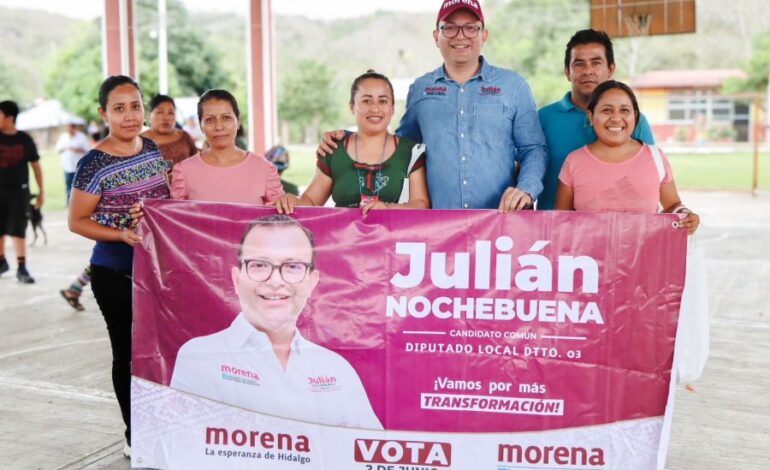 SÓLIDO RESPALDO A JULIÁN NOCHEBUENA Y GABRIELA NARANJO EN ATLAPEXCO