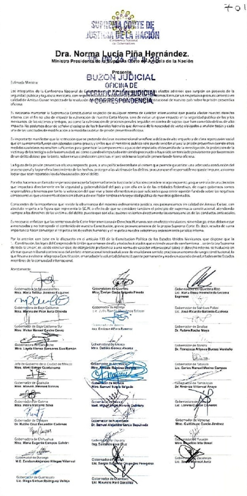 Julio Menchaca y Gobernadores Exigen a la SCJN Mantener la Prisión Preventiva Oficiosa