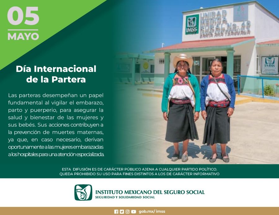 Reconoce IMSS Hidalgo labor de Parteras como Vínculo con su Comunidad en su Día