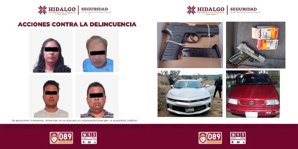 Policía Estatal Detiene a 4 Personas Por Portación Ilegal de Armas