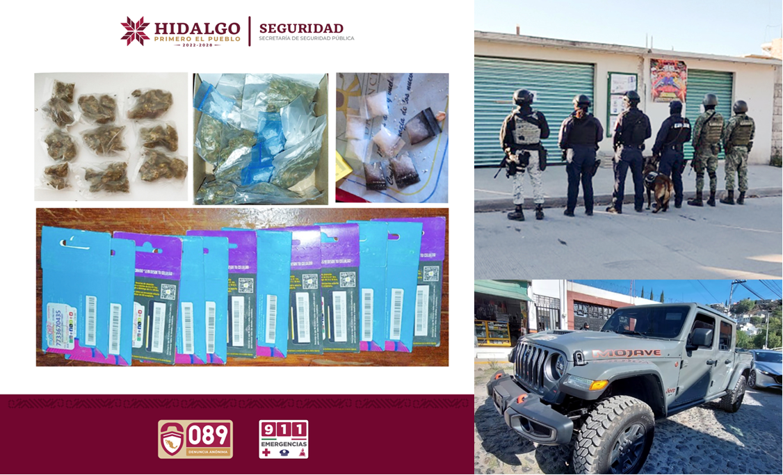 SSPH Asegura Droga y Vehículos Durante Operativo en La Región de Tula
