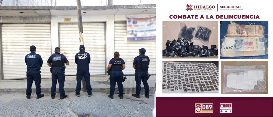 SSPH Decomiso más de 5 mil 500 Dosis de Marihuana, Cristal, Cocaína en Zimapán