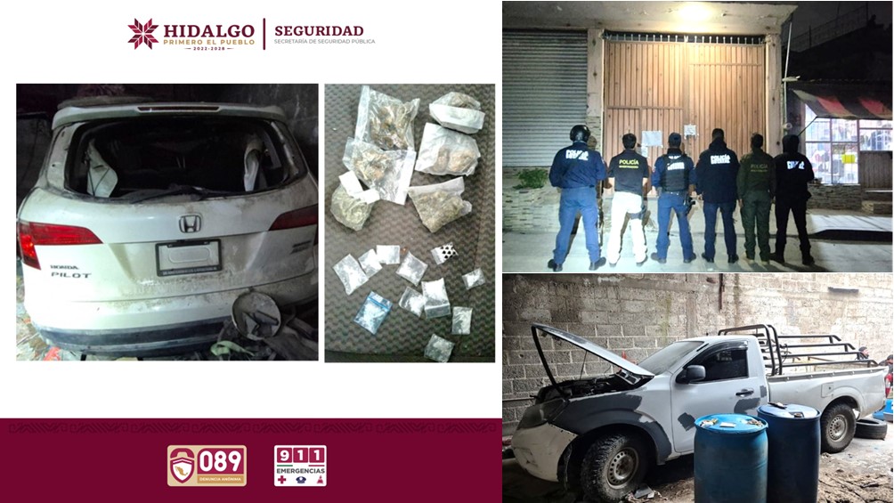 Asegura SSPH Predio Relacionado Con Narcomenudeo y Desmantelamiento de Vehículos