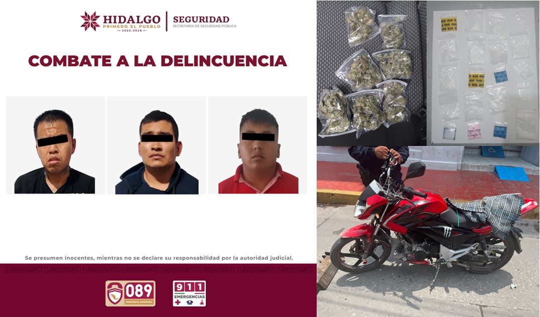 SSPH Asegura a tres personas durante recorridos de prevención y vigilancia