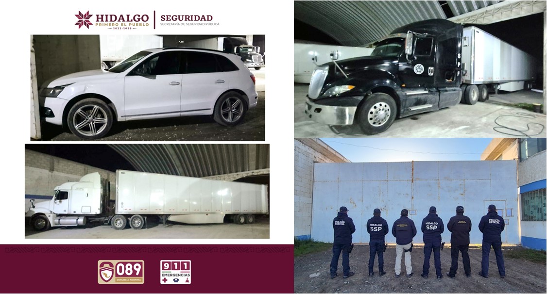 En Operativo, SSPH Recupera Tractocamión Con Productos Robados