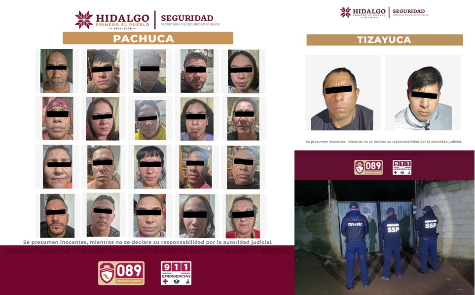 En Operativos Contra Narcomenudeo, SSPH Detiene a 22 Personas