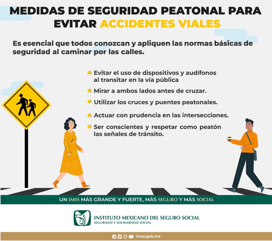 Invita IMSS Hidalgo a Tomar Medidas de Seguridad Peatonal Para Evitar Accidentes Viales