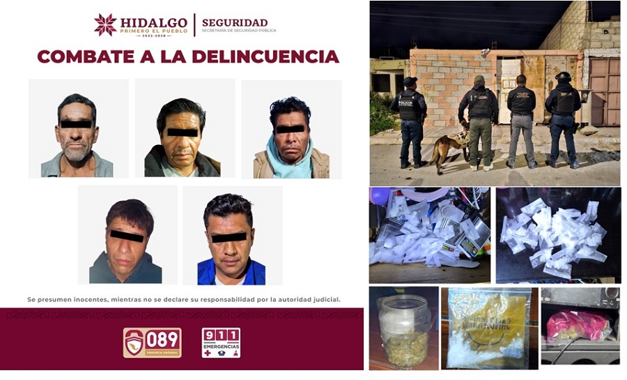 En Operativos, SSPH Detiene a 5 Personas Por Delitos Contra la Salud