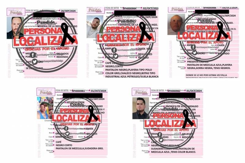 Hallaron Muertos a 5 Hombres Reportados Como Desaparecidos en Hidalgo