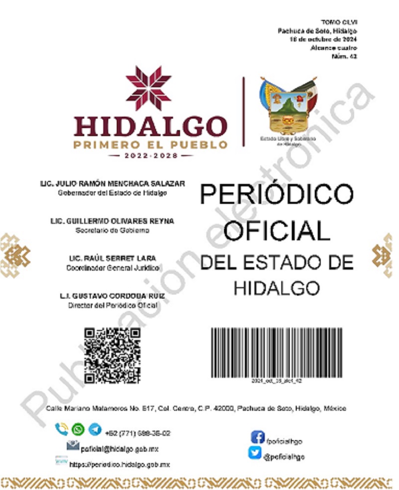Publica Periódico Oficial de Hidalgo Acuerdo para la Cultura y las Artes