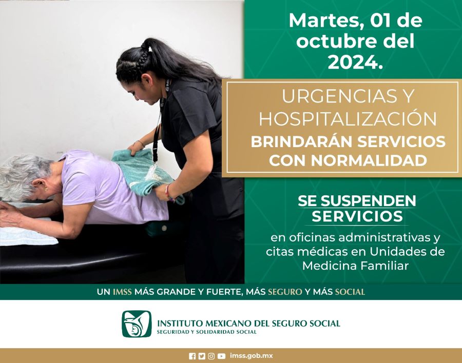 Prestará IMSS Hidalgo Servicio de Urgencias en 1 de Octubre