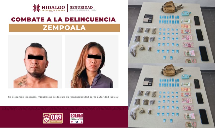 SSPH detiene a presuntos narcomenudistas en Zempoala