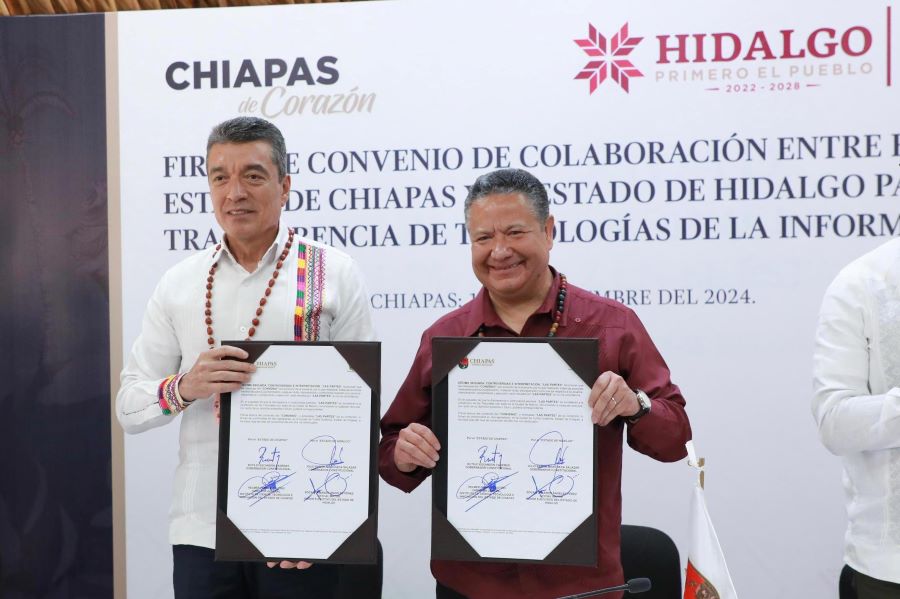 Chiapas e Hidalgo Firman Convenio de Colaboración en Materia de Innovación Tecnológica