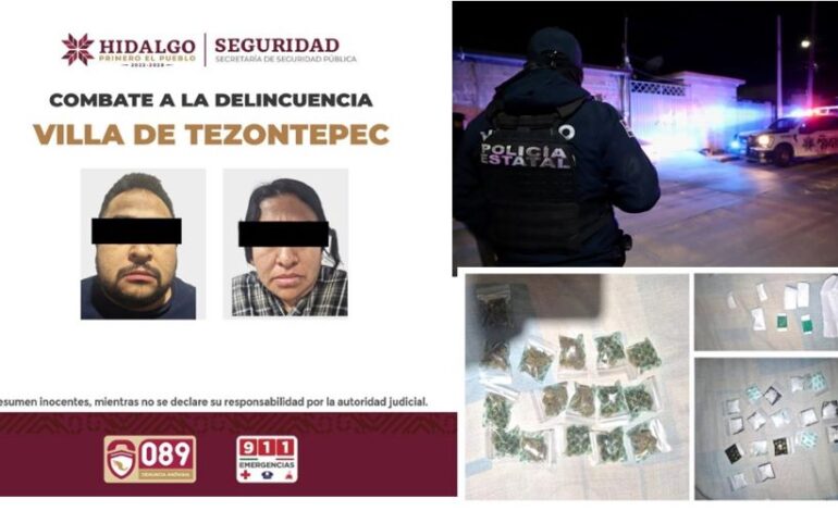 Detienen a Pareja Por Narcomenudeo en Villa de Tezontepec