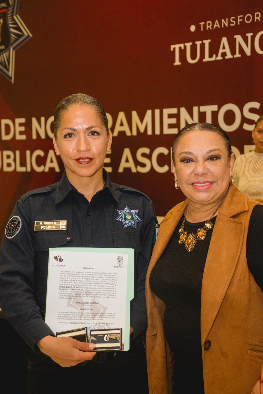 Presidenta Lorena García, Entregó 22 Nombramientos a Personal de Seguridad Pública Que Asciende a Grado Inmediato