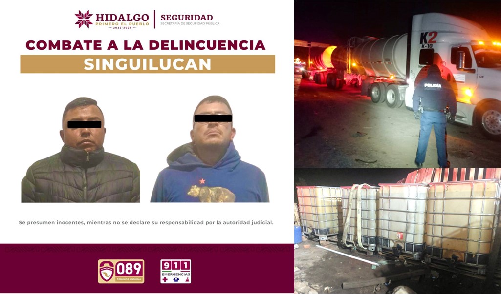 Robo de vehículo deriva en cateo donde aseguran más de 9 mil litros de hidrocarburo