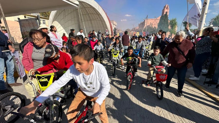 Cientos de Niñas y Niños de Pueblos Originarios de Hidalgo, Se Benefician Con Bicicletón Indígena 2024