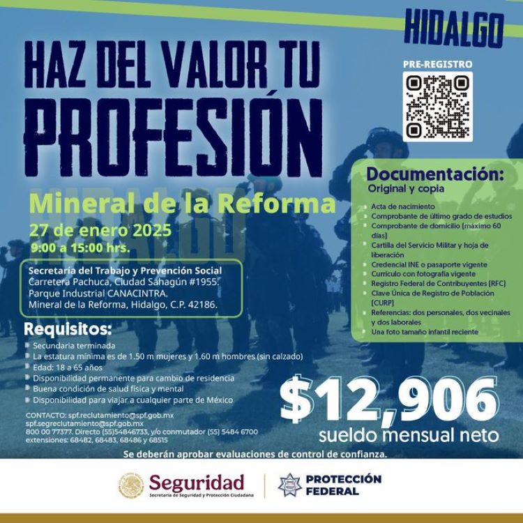 Invitan a Concursar Por Plaza de Guardia Federal