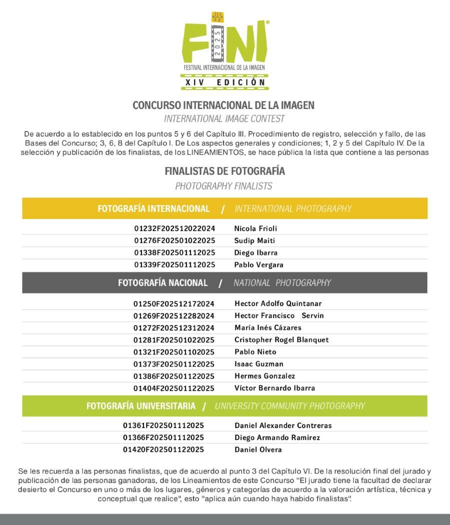 Conoce a las y los Finalistas del Concurso FINI 2025